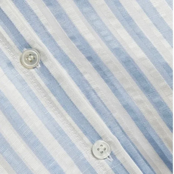 Veronica Beard Blue and White Striped Button Down Shirt - Picture 4 of 8